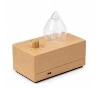 Zen'Arôme ZÉPHIA Diffuseur Huiles Essentielles par Nébulisation Nomade Rechargeable - Verre Soufflé & Bois FSC - Diffusion Pure sans Eau - 4 Modes de Diffusion - LED Blanc Chaud
