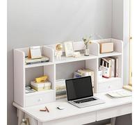 ZENCIX Etagere de Bureau, Étagère à Livres de Dortoir pour Bureau, Étagère de Bureau pour Bureau D'ordinateur, pour Étagères de Bureau à Domicile de Bureau de Dortoir, Étagère de Bureau Blanche