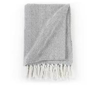 ZENCORE® Couverture coton à chevrons 125x150cm Gris Top480103891