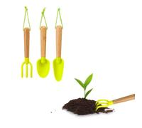 Zendea Lot de 3 Outils de Jardin - Kit Comprenant Pelle, houe et râteau idéal pour cultiver des Plantes, des Fleurs et des Herbes aromatiques dans Le Jardin, la terrasse ou Le Balcon - Fabriqué en
