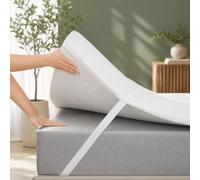 ZenFloat® Surmatelas de luxe en mousse à mémoire de forme double couche pour soulager les douleurs dorsales, avec housse amovible et lavable en bambou Tech pour lit King size 7 cm