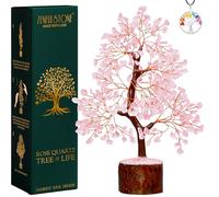 ZENFULSTONE Arbre de vie en cristal de quartz rose pour l'amour et la guérison - Décoration pour la maison et le bureau | Bonsaï fait main pour le soutien émotionnel et l'harmonie en tant que symbole