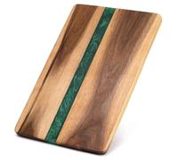 ZENFUN Planche à découper en bois d'acacia et planche à découper pour viande, fromage, légumes, pain et charcuterie - Planche de service décorative en bois pour cuisine et salle à manger 25,4 x 38,1