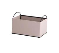 Zeng25liangOu-12 étagères d'angle Boîte de Rangement Livres Polyvalente en Fer et Cuir avec poignées, Caisse d'organisation disques Unités d'affichage(Beige)