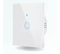ZenGO Interrupteur Tactile connecté WiFi + RF 433 MHz, 1 Bouton, sans Fil Neutre, Compatible Alexa, Google Home, SmartLife et Tuya