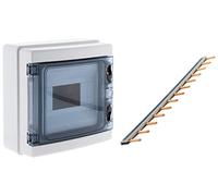 ZENITECH 150206 Coffret Étanche IP65, Blanc & Peigne 13 modules noir/blanc longueur 220mm