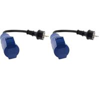 Zenitech - Adaptateur Caravane Femelle CEE17 en mâle 16A - Bleu (Lot de 2)