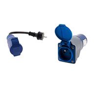 Zenitech Adaptateur compact sans câble Femelle 16A 2P+T en Mâle CEE17 pour CAMPING, NAUTISME…