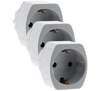 Zenitech Adaptateur M France/F SCHUKO (Allemagne, Espagne…) Blanc, Paquet de 3
