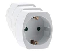Zenitech Adaptateur M France/F Schuko Blanc, Paquet de 3