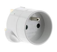 Zenitech - Adaptateur Prise Voyage UK vers FR - Plastique - Certifié CE, Prise Mâle UK à Femelle FR - Idéal pour Les Voyageurs - Facile d'Utilisation - Pratique - Blanc