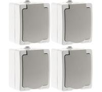 Zenitech - Akya Prise 2P plus T 16A Gris Clair IP54 4 Paquet
