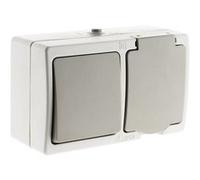 Zenitech - Appareillage mixte horizontal va-et-vient et prise 2P+T Gris G