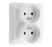 Zenitech Artezo Double prise 2P+T - Blanc