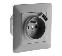 Zenitech Artezo prise 2P+T + USB - Titanium
