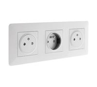Zenitech Artezo prise triple affleurante - Blanc