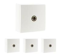 Zenitech - Bel'vue Prise TV Ø9,52 mm Saillie - Blanc - Appareillage Sans Vis Apparentes - Compatible Moulures Standards - Fixation Facile avec Trous Oblongs - Mécanisme Désolidarisable - Prêt à Poser