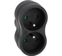 Zenitech, Biplite Recy Bioplastique 2x16A Noir, Multiprise Compacte et Ergonomique en Paille de Blé et Polypropylène Recy esign Moderne et Durable, Idéale pour Appareils Énergivores