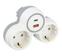 Zenitech - Biplite Schuko 16A + USB C 20W - Blanc/Gris - Bolea