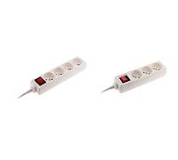 Zenitech Bloc 4 Prises 16A 2P+T avec Interrupteur Blanc & Bloc 3 Prises 16A 2P+T avec Interrupteur Blanc