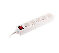 Zenitech Multiprise avec interrupteur, 5 prises blanche prise plate