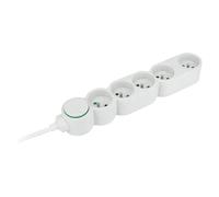 Zenitech Bloc multiprises Home Green 5 prises 16 A Câble 1,5 m Plastique recyclé Blanc