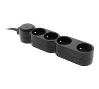 Bloc multiprise Home 4P x 16A noir cable HO5VV-F 3G1 mm² 1,5 mètres