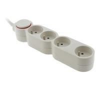 Zenitech - Bloc Home 4 prises 16A 2P+T câble 3m - Blanc Blanc G