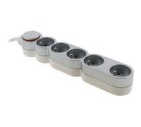 Bloc Home 5 prises 16A 2P+T câble 3m - argent - Zenitech