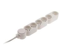 Zenitech - Bloc Home 6 prises 16A 2P+T + parafoudre - Blanc Blanc G