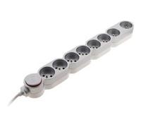 Bloc multiprises parafoudre 8 prises 16A avec interrupteur silver