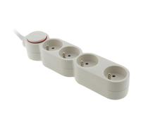 Zenitech - Bloc Home 4 prises 16A 2P+T câble 3m - Blanc Blanc G