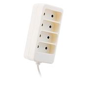 Zenitech Bloc multiprise 4 prises 6A 2P Blanc