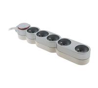 Bloc Home 5 prises 16A 2P+T câble 3m - argent - Zenitech