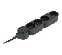 Zenitech Bloc multiprise Home Green écoresponsable 4 prises 16A 2P+T Câble 1,5 m Noir