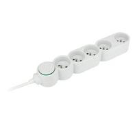 Zenitech Bloc multiprises Home Green 5 prises 16 A Câble 1,5 m Plastique recyclé Blanc