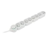 Zenitech - Bloc multiprise Home Green plastique recyclé 8 prises 2P+T - blanc Blanc G