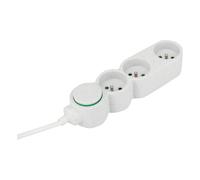 Zenitech Bloc multiprise Home Green 3 prises 16A 2P+T Câble 1,5 m Blanc plastique recyclé