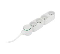 Zenitech Bloc multiprises 4 prises 16A - Câble 1,5 m - Blanc