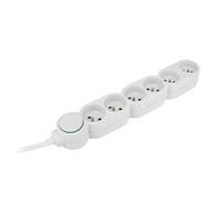 Zenitech Bloc multiprises 6 prises 16A - Câble 1,5 m - Blanc