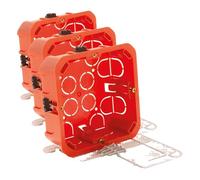 Zenitech, Boîte de Dérivation Cloison Sèche 100x100x40mm Rouge, Couvercle Ajustable pour Installation Électrique Sécurisée, Vis Incluses pour Montage Facile, Compatible Divers Types d'Installations