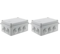 Zenitech Boîte étanche rectangulaire 150 x 110 x 70mm à visser 1/4 de tour IP54, Gris (Lot de 2)