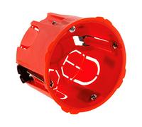 Zenitech - Boîte Placo Ø67 mm P50 mm - Pour Appareillage Électrique à Vis et Griffes - encastrable dans Murs en Plaque de Plâtre - Haute Résistance au Feu 850° - Vis Incluses - Rouge
