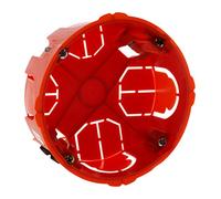 Zenitech Boîte placo Ø85 x 40 mm avec vis et Griffes | Boîtier d'installation - cloison sèche appareillage vis et griffes, Ø85 x 40 mm + vis, finition rouge