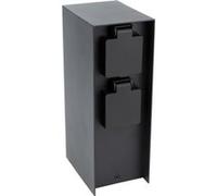 Zenitech - Borne de jardin à fixer 4x16A IP44 - Aluminium Noir