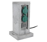 Borne pierre 4x16A + 2 interrupteurs 5m - Gris - Zenitech