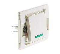 Zenitech - Bouton Poussoir 10A + Voyant - Blanc