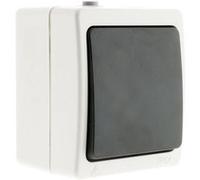 Zenitech - Bouton poussoir Aquae étanche en saillie IP54 - Blanc et Noir