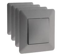 Zenitech - Bouton Poussoir Artezo - Titanium (Lot de 4)