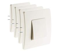 Zenitech - Bouton Poussoir Bornes Auto Venus - Blanc - Câblage Rapide avec Borne Automatique - Fixation à Vis et à Griffes pour Boîtes Standards - Plaque Sans Vis Apparente - Certifié CE et NF